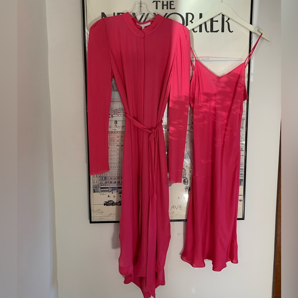 NWT Willow silk shirt dress with matching slip dress size L